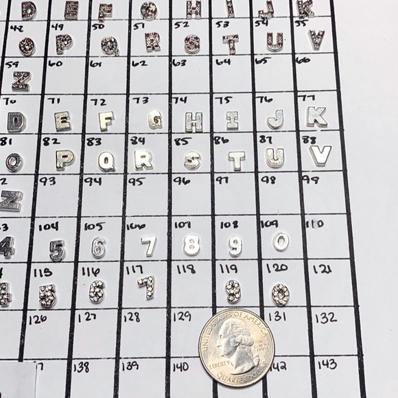 LC-#1 (4X) Letters & Numbers locket charms - Picture 6 of 7